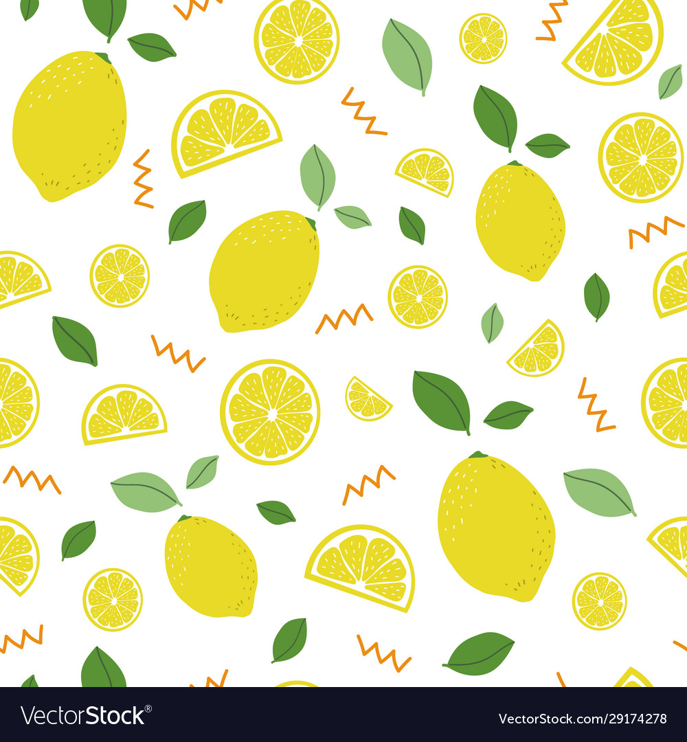 Citrus pattern lemon seamless background