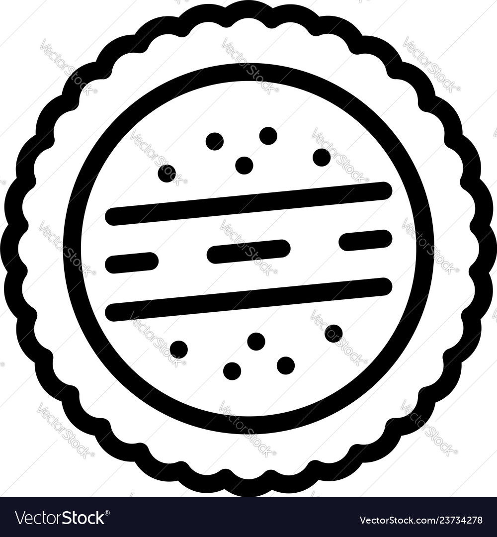 Cracker biscuit icon outline style Royalty Free Vector Image