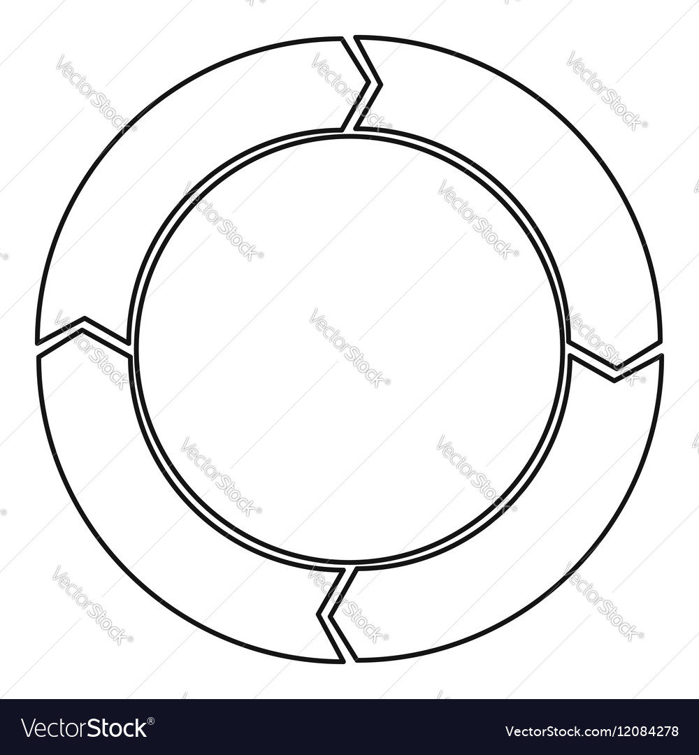 Cycle circle diagram icon outline style