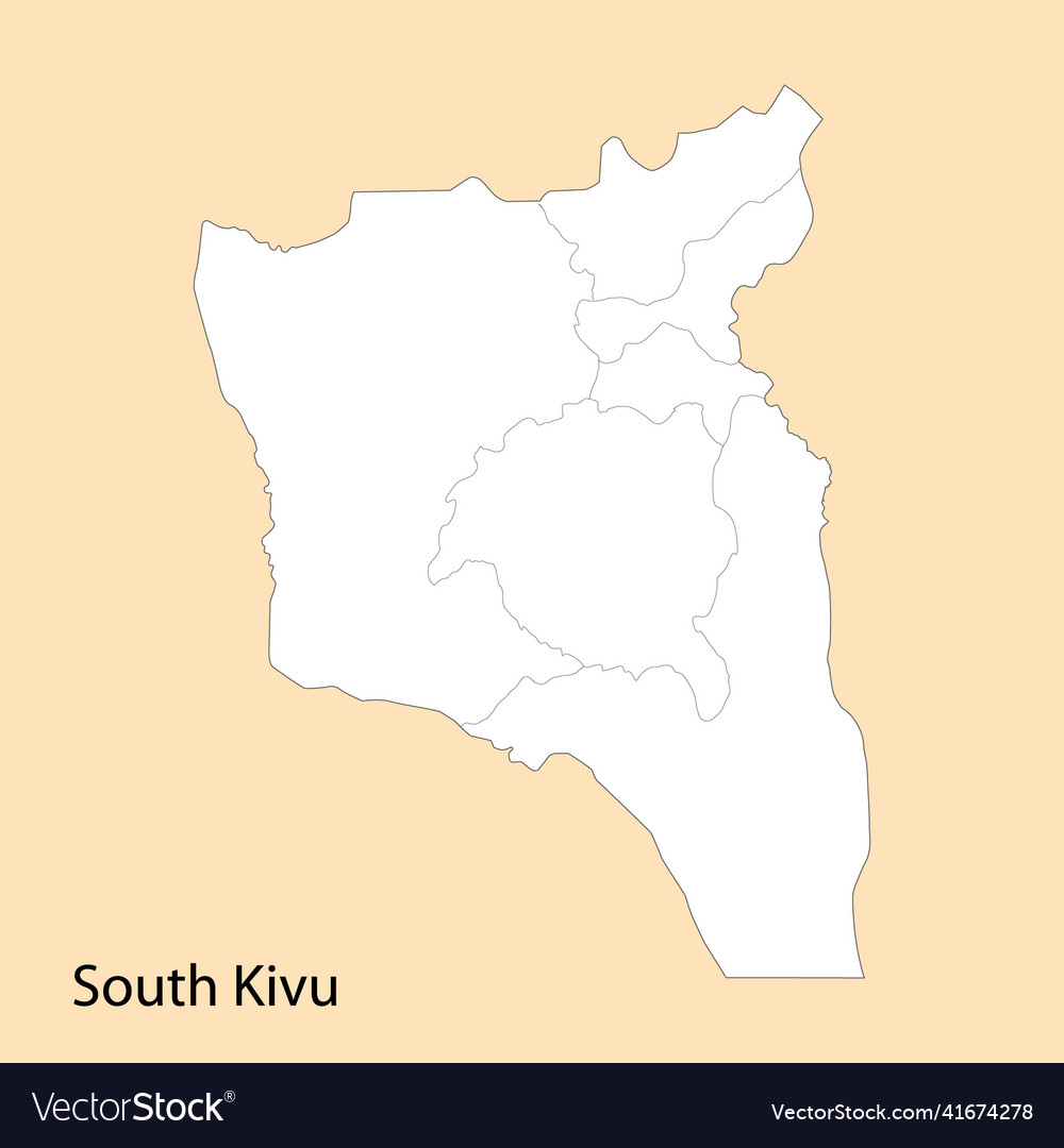 High quality map of south kivu is a region dr Vector Image