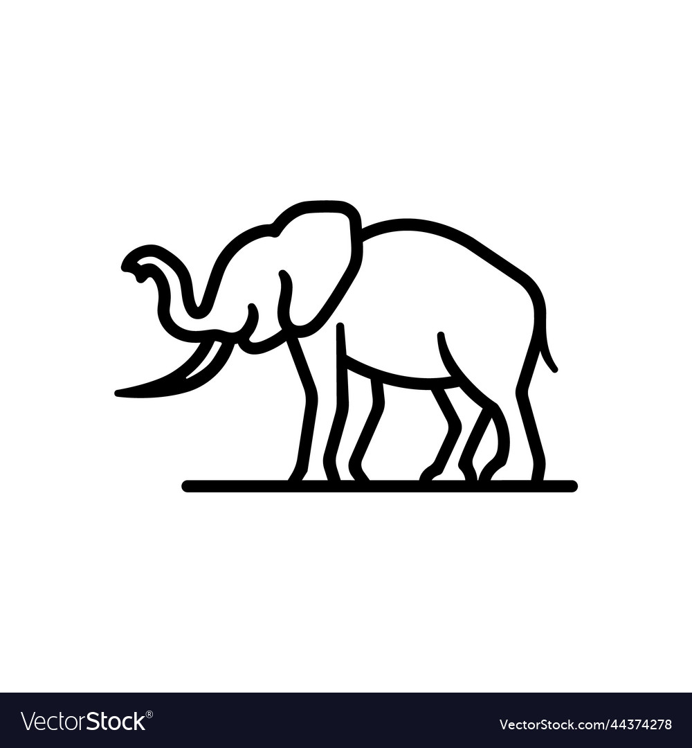 Linie Kunst Elefant Logo Design