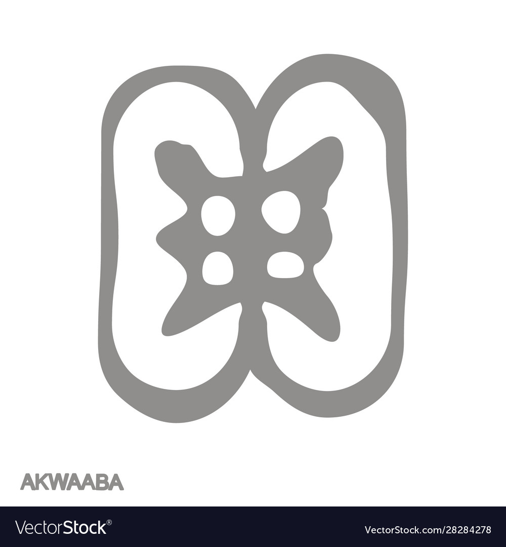 Monochrome icon with adinkra symbol akwaaba Vector Image