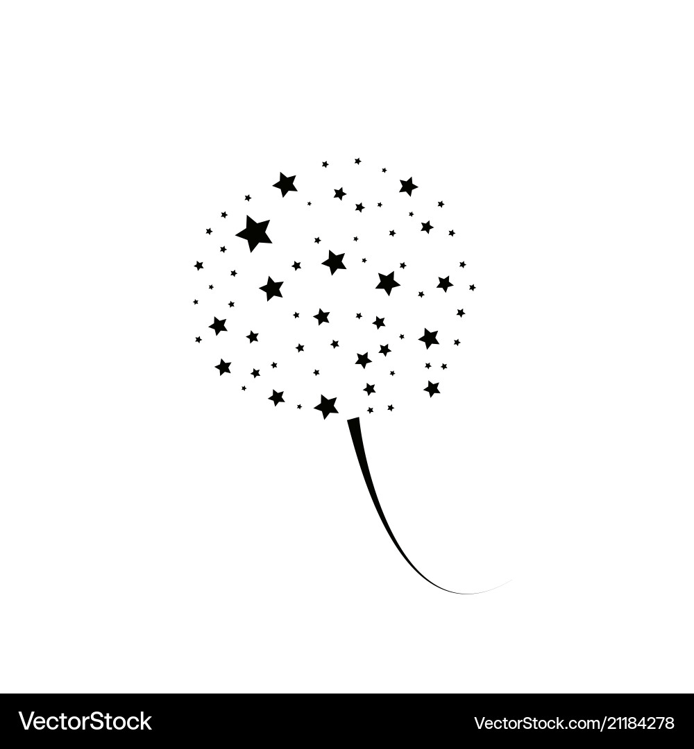 Stylized Cartoon Black Fireworks With Stars Vector Image