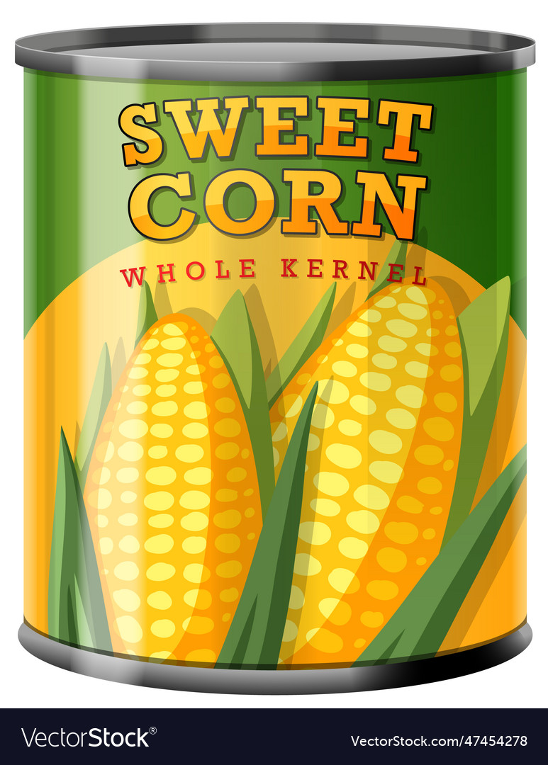 Sweet corn food can Royalty Free Vector Image - VectorStock