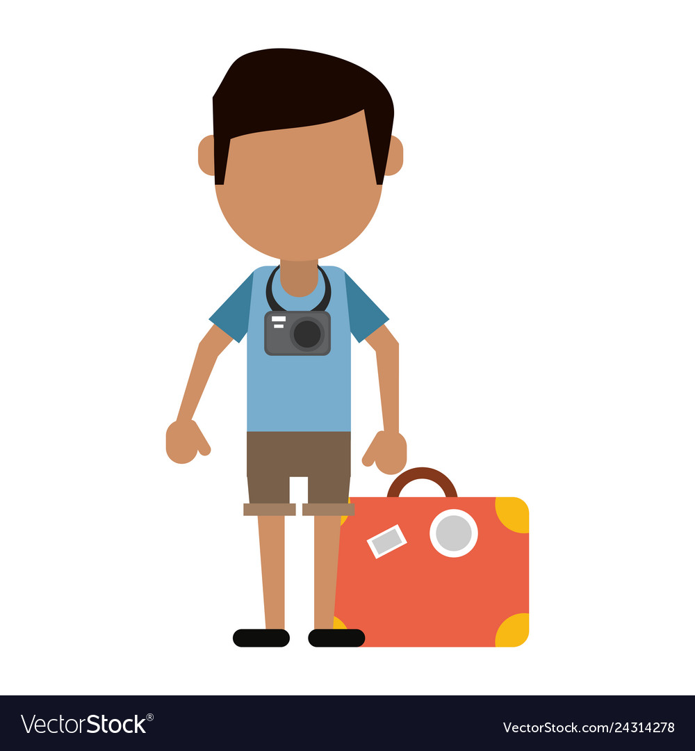 Tourist man avatar Royalty Free Vector Image - VectorStock