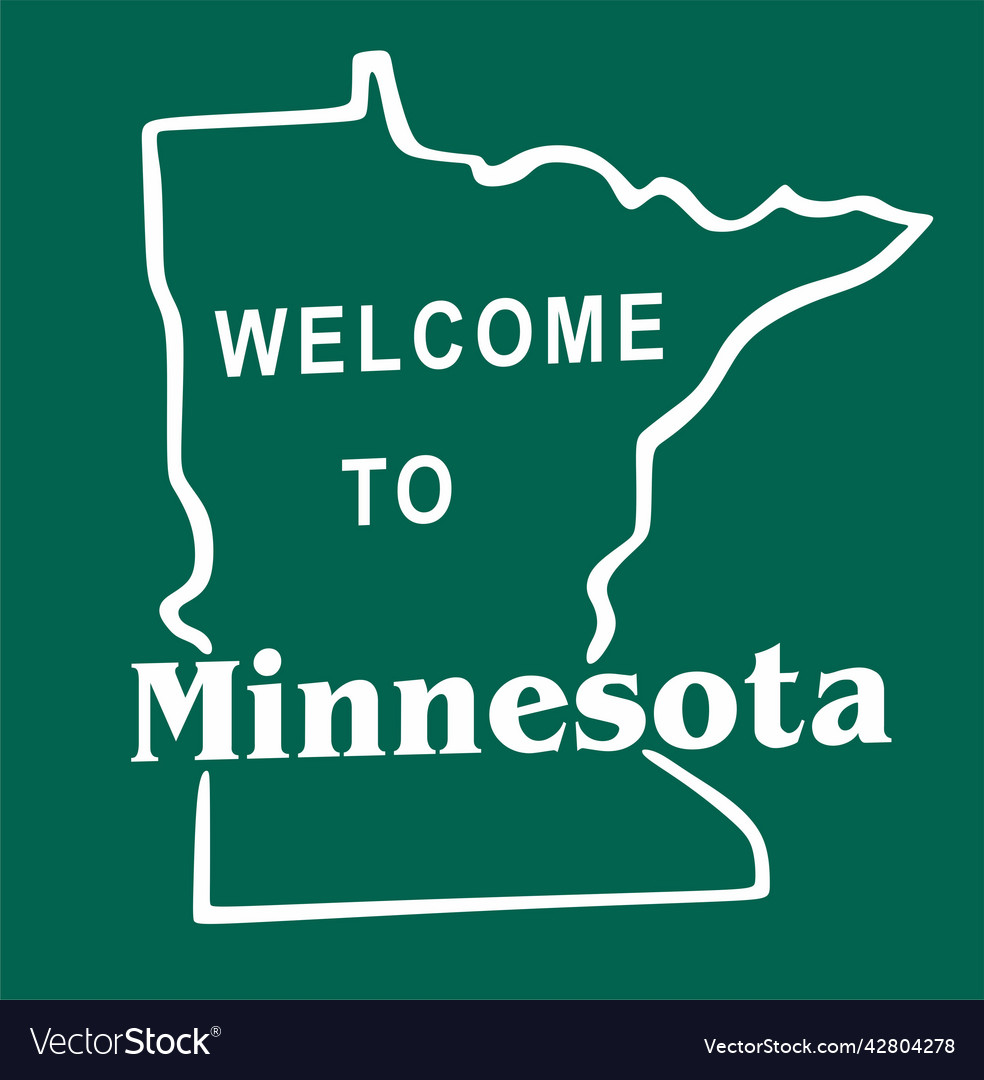 to minnesota with green background Vector Image