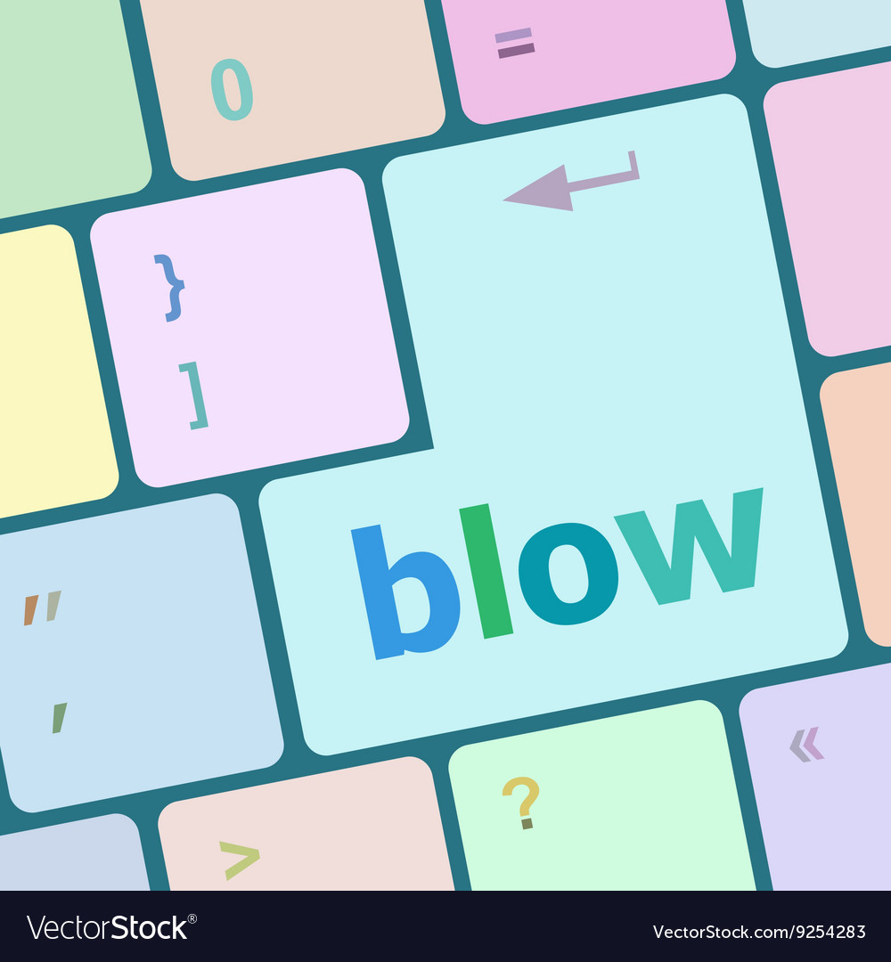 Blow button on computer pc keyboard key Royalty Free Vector