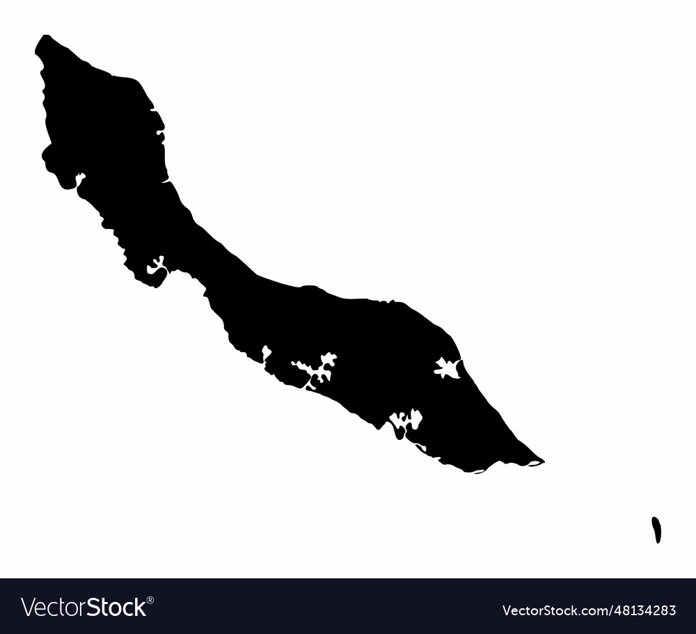 Curacao island map silhouette Royalty Free Vector Image