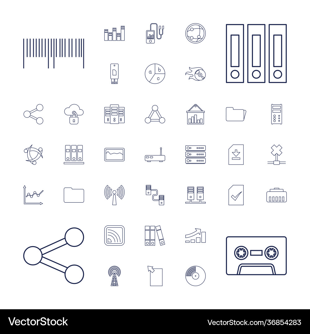 Data icons Royalty Free Vector Image - VectorStock