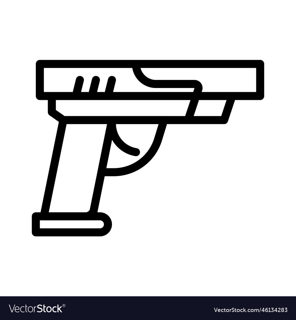 Gun icon outline style military army element Vector Image