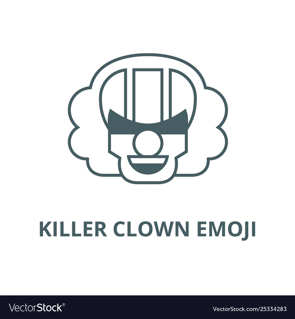 Killer clown emoji line icon linear Royalty Free Vector