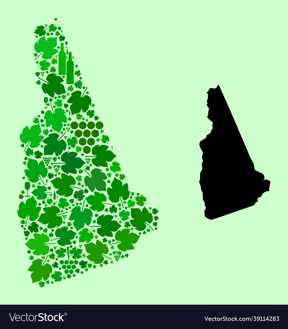 Map of new hampshire state - composition wine