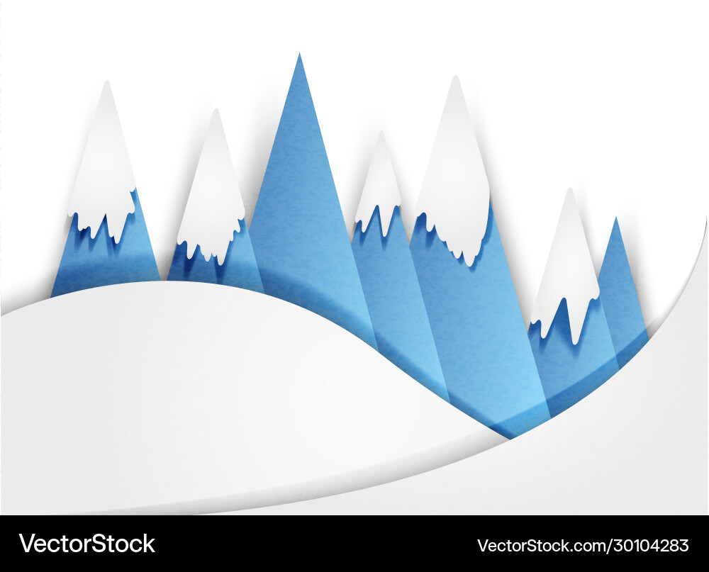 Mountains in snow winter Royalty Free Vector Image