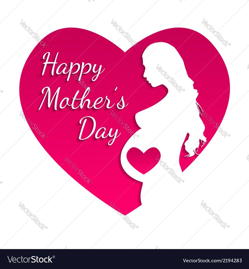 Pregnant happy mothers day greeting card