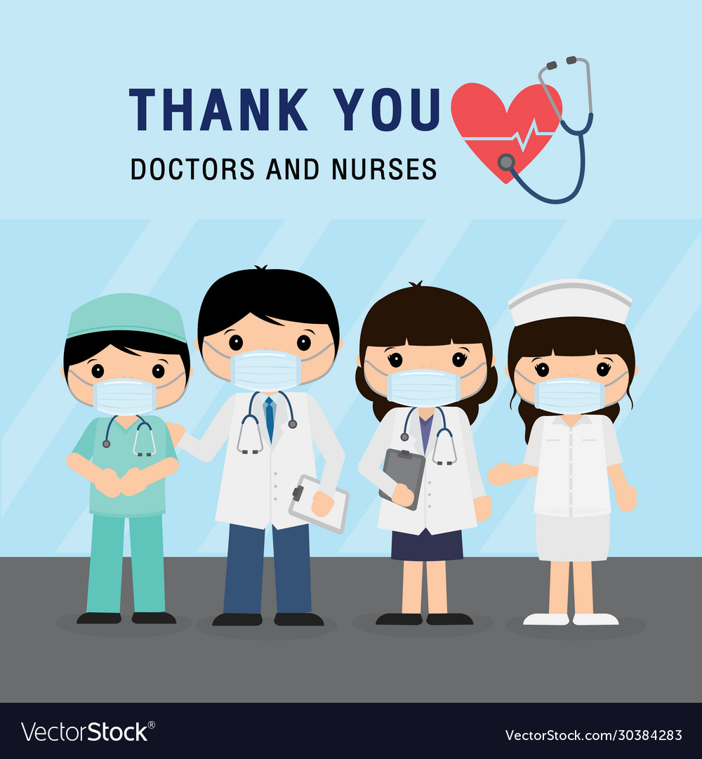 Thank you doctors and nurses fighting coronavirus Vector Image