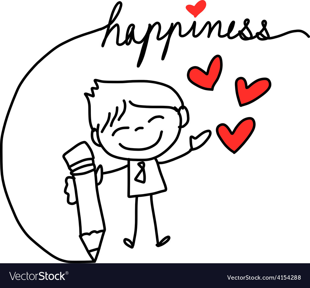 Cartoon concept happiness Royalty Free Vector Image