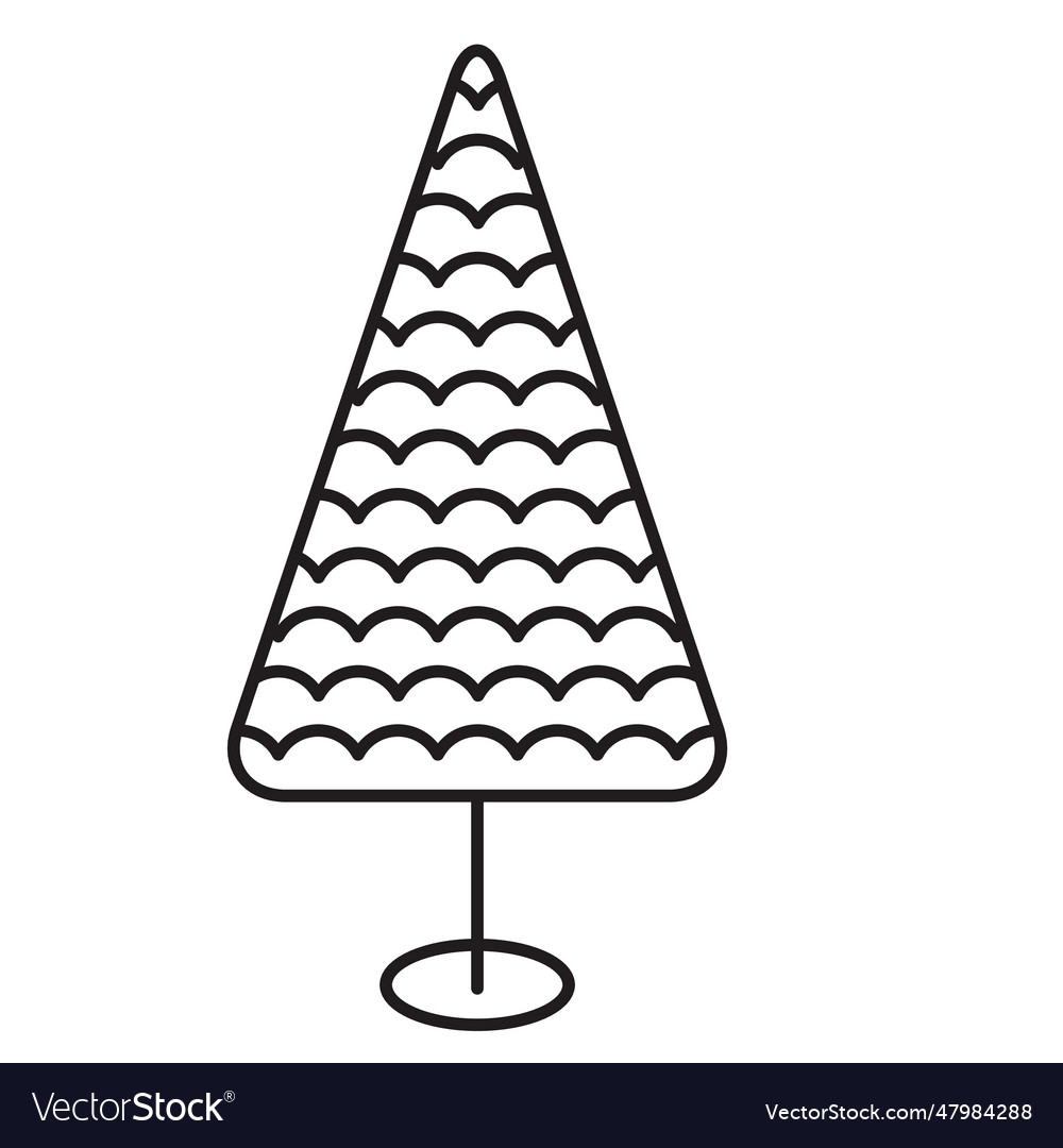 Christmas tree stroke icon 19 Royalty Free Vector Image