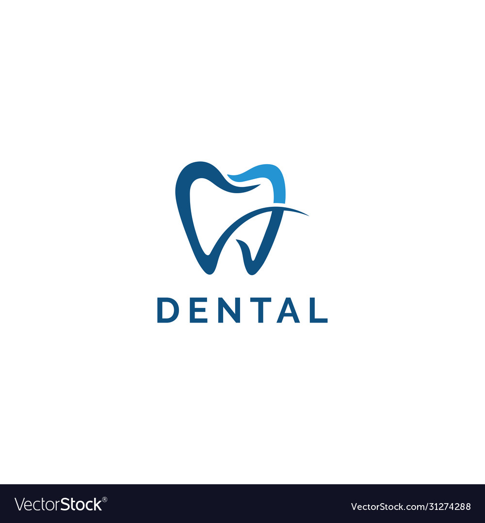 Dental logo design - flat logo Royalty Free Vector Image