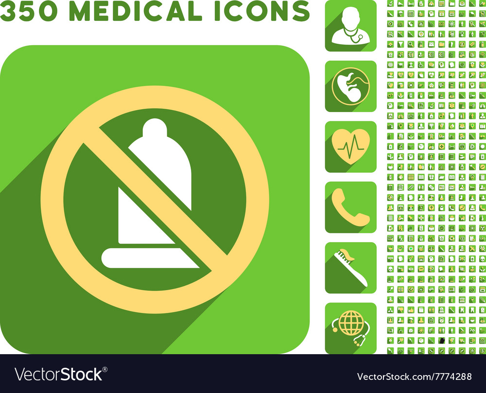 Forbidden condom icon and medical longshadow