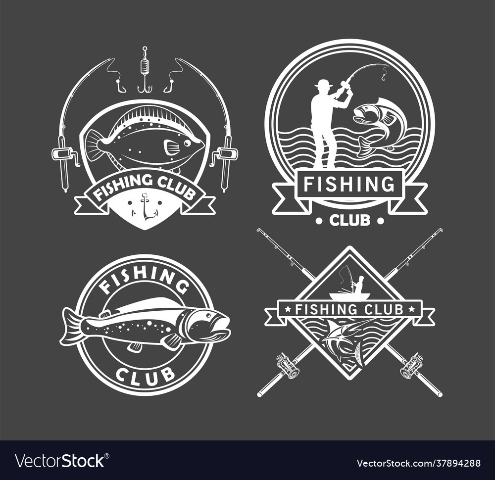 Four fishing emblems Royalty Free Vector Image