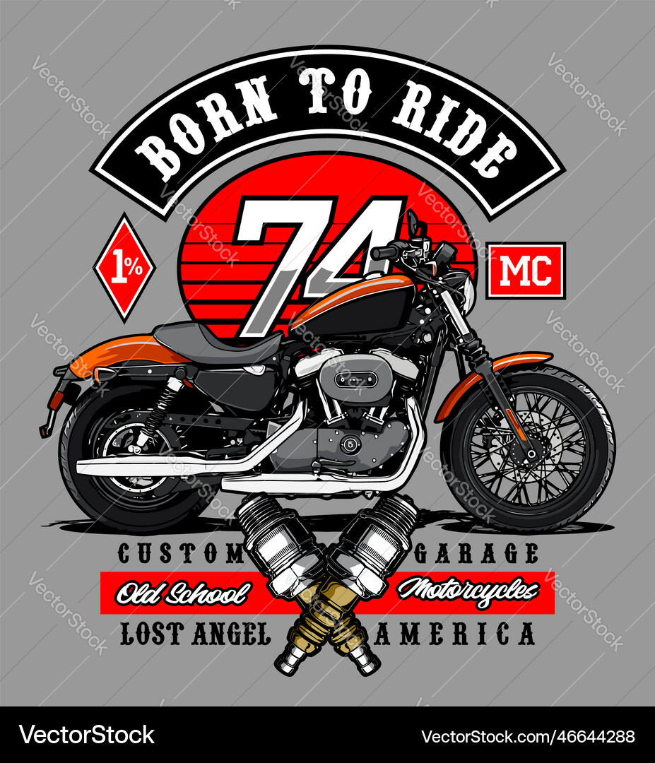 Old school motorbike template Royalty Free Vector Image