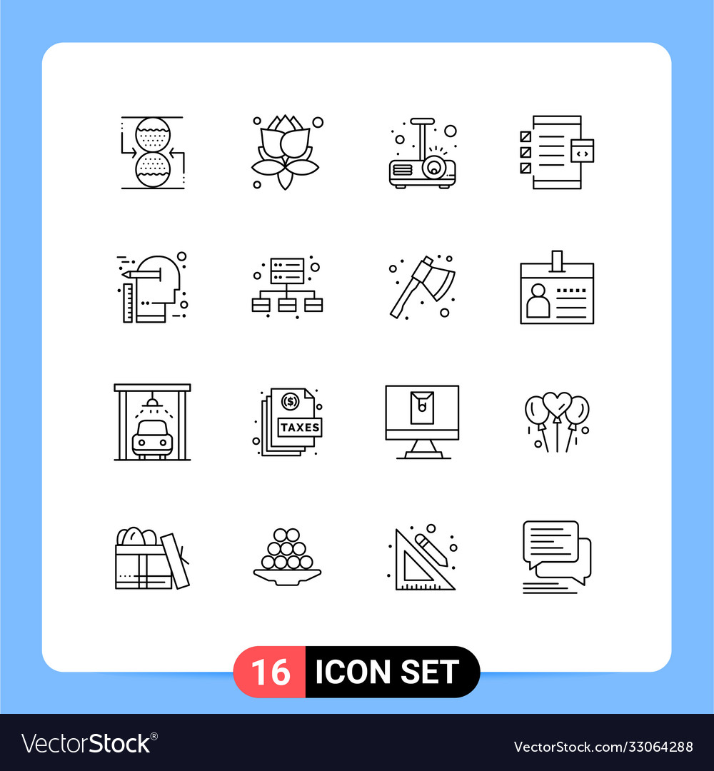 Set 16 outlines on grid for idea device