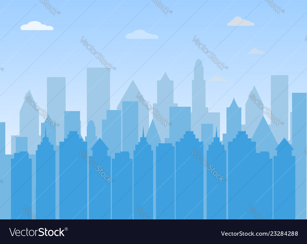 Urban landscape city buildings silhouette