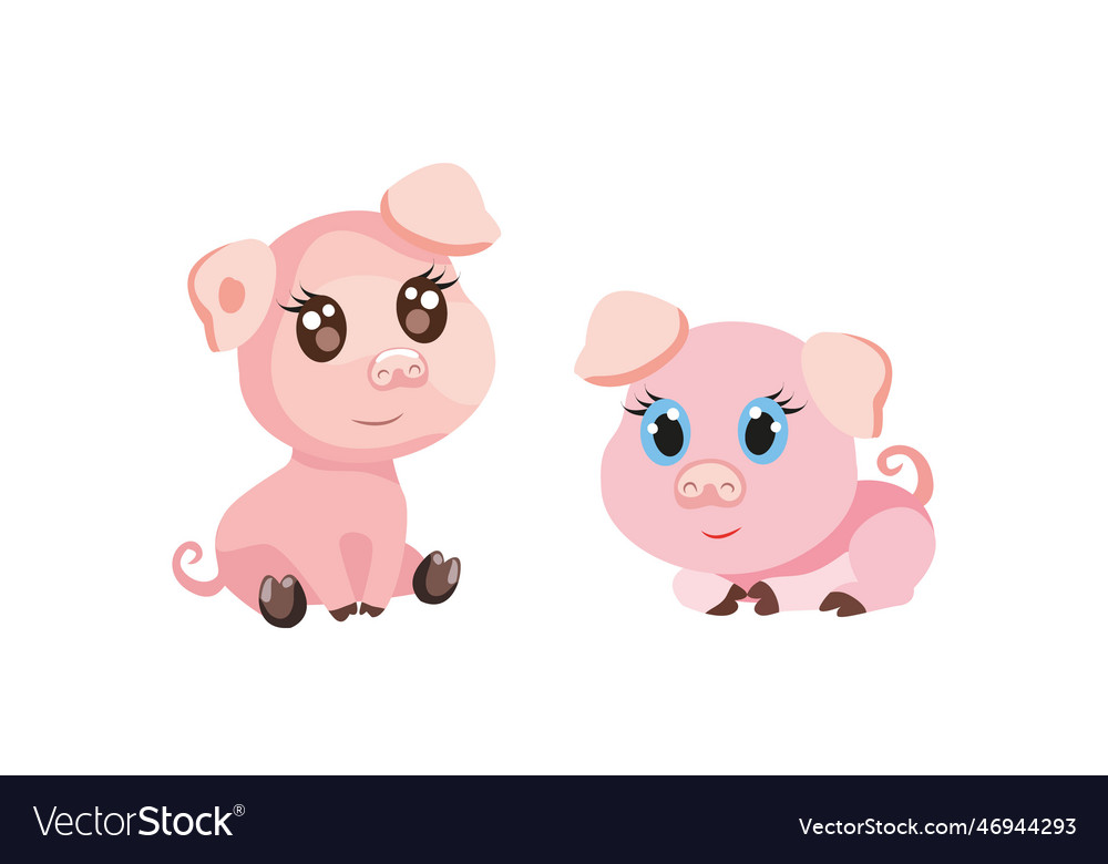 A cute cartoon piglet