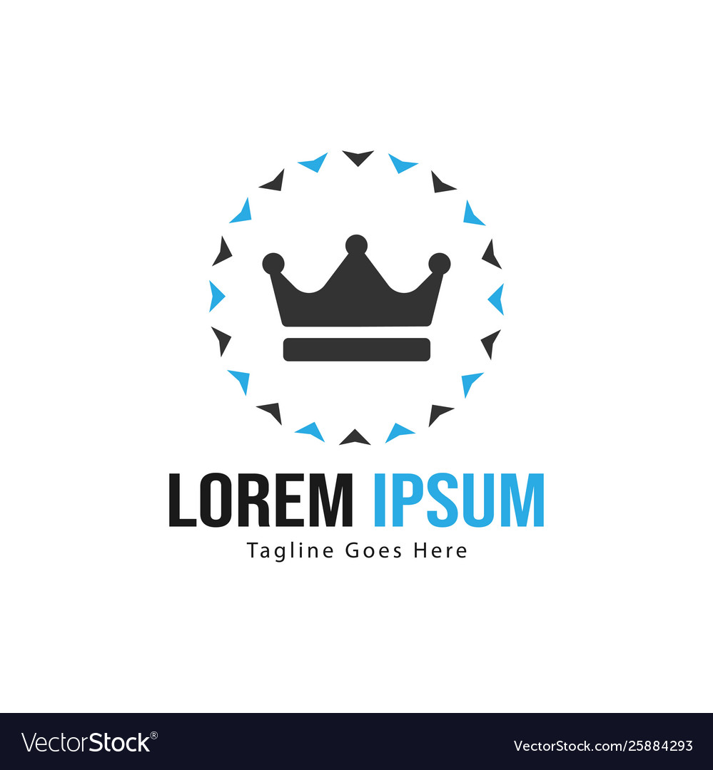 Crown logo template design with frame minimalist