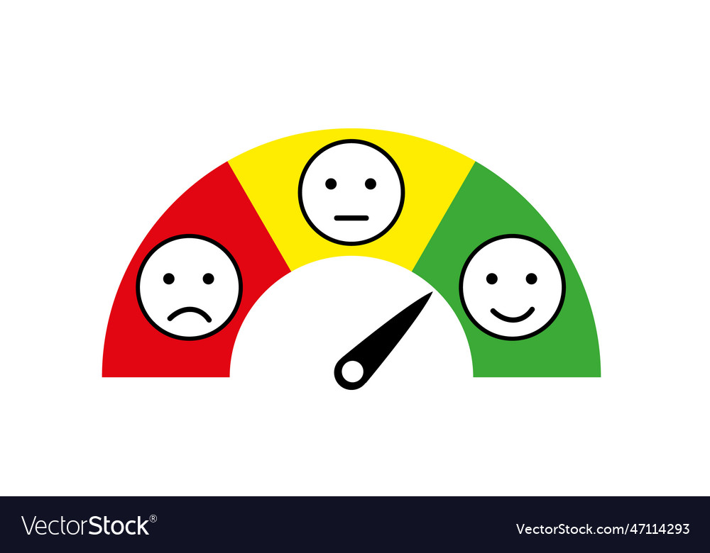 Emotion levels on scale different faces icon Vector Image