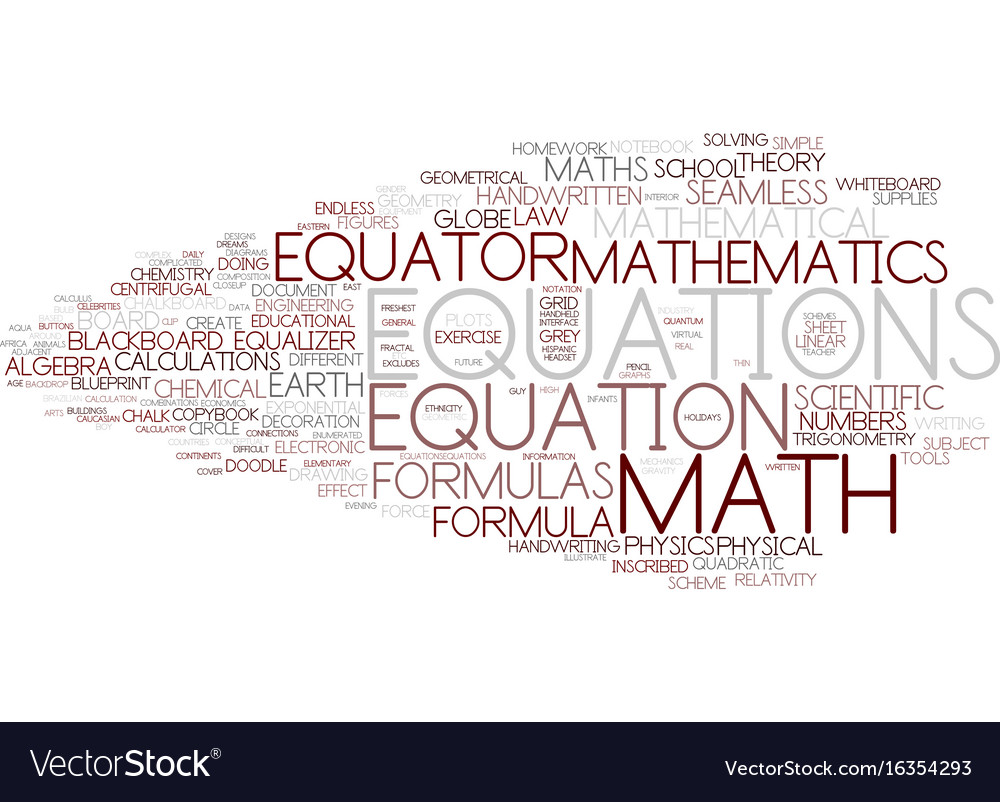 Equations word cloud concept Royalty Free Vector Image