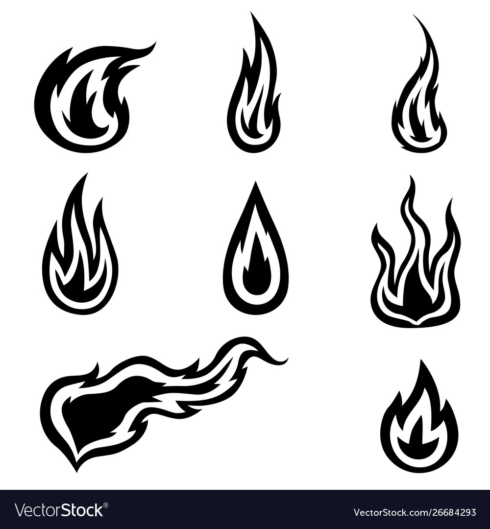 Fires icon set Royalty Free Vector Image - VectorStock