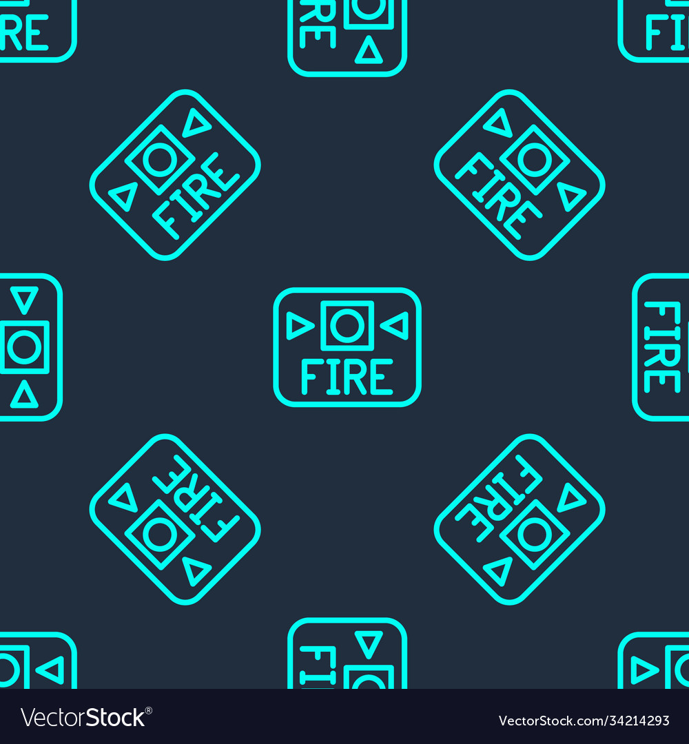 Green line fire alarm system icon isolated Vector Image