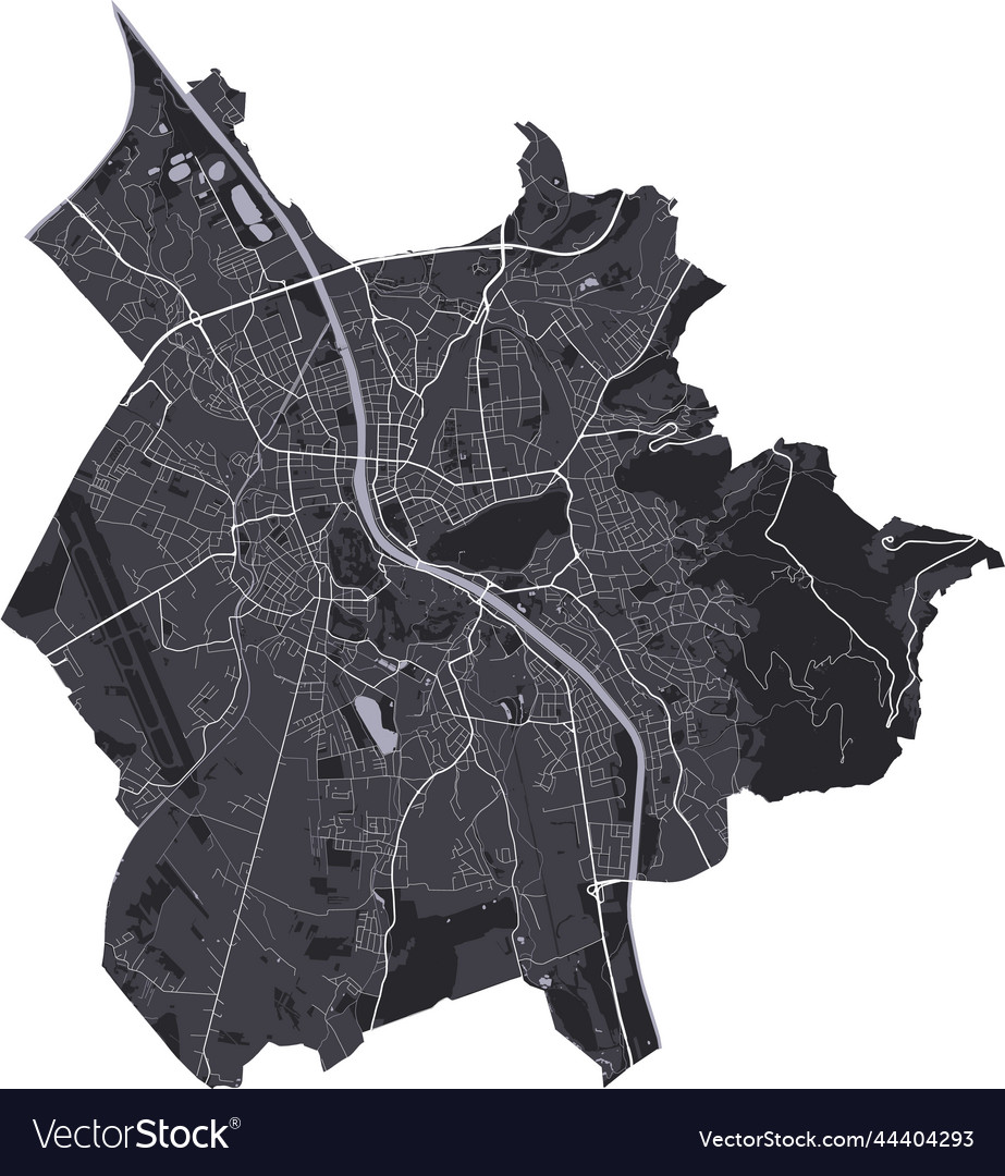 Salzburg map detailed black map of city Royalty Free Vector