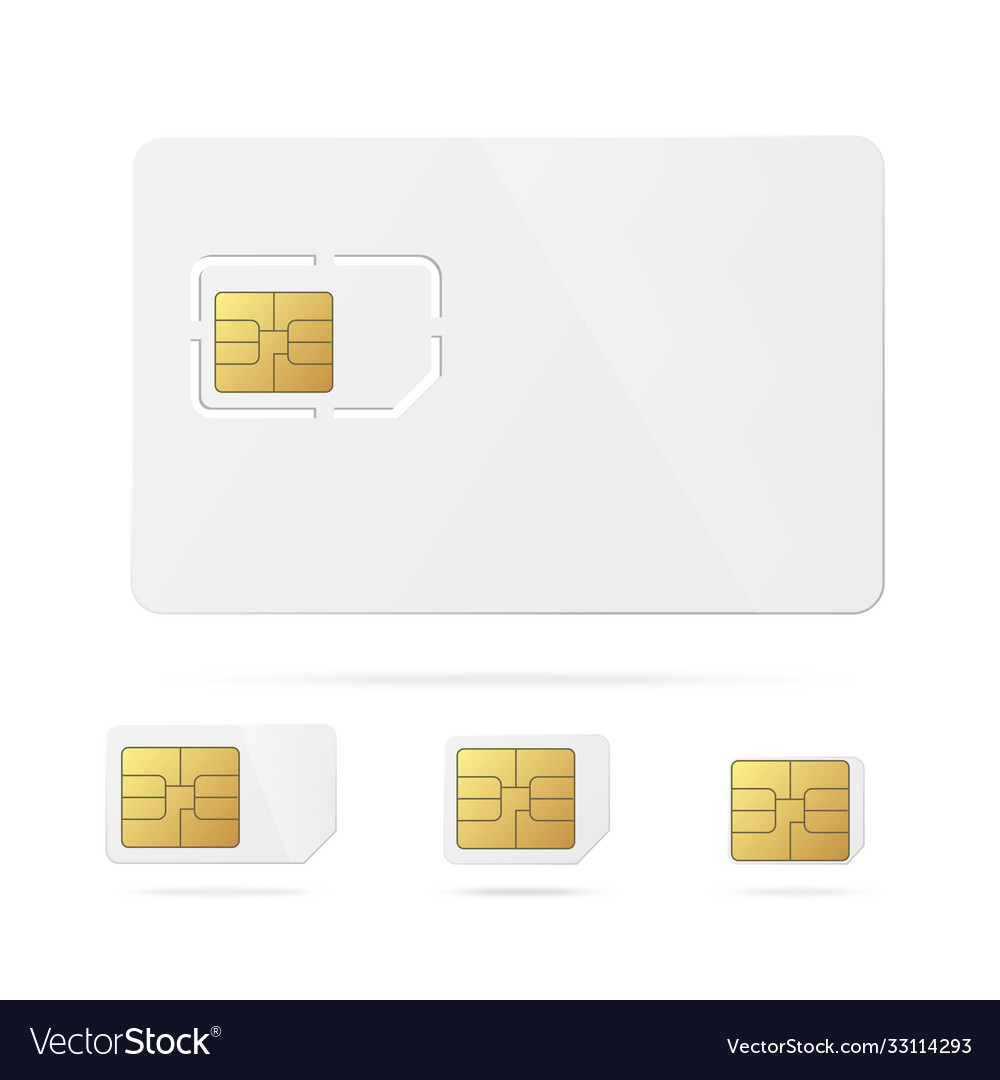 Set templates phone sim cards identity realistic Vector Image