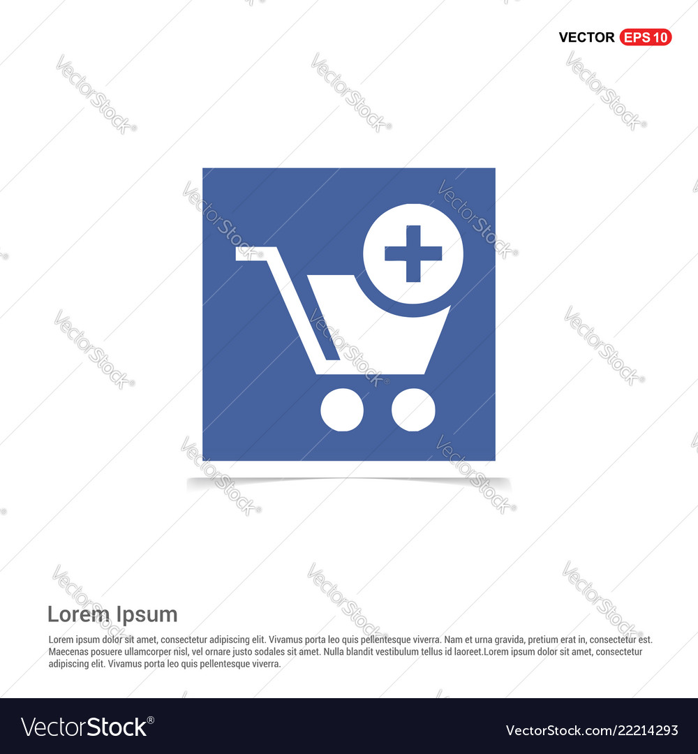 Shopping cart and plus sign - blue photo frame