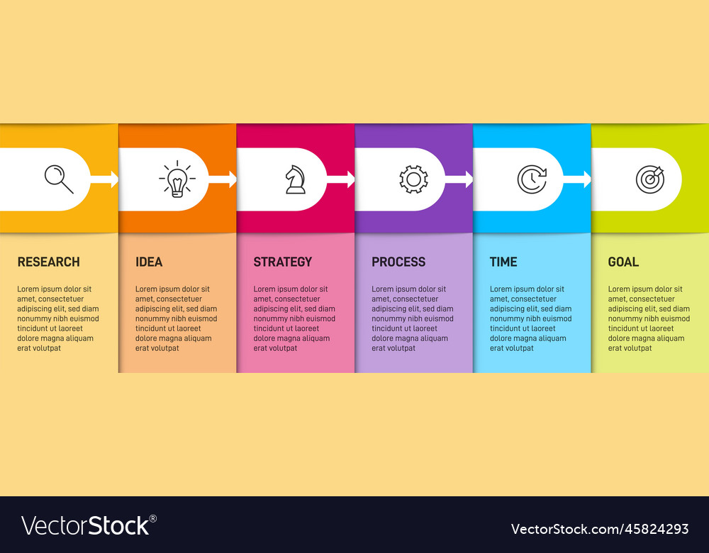 Vertical infographic design with icons and 6 Vector Image
