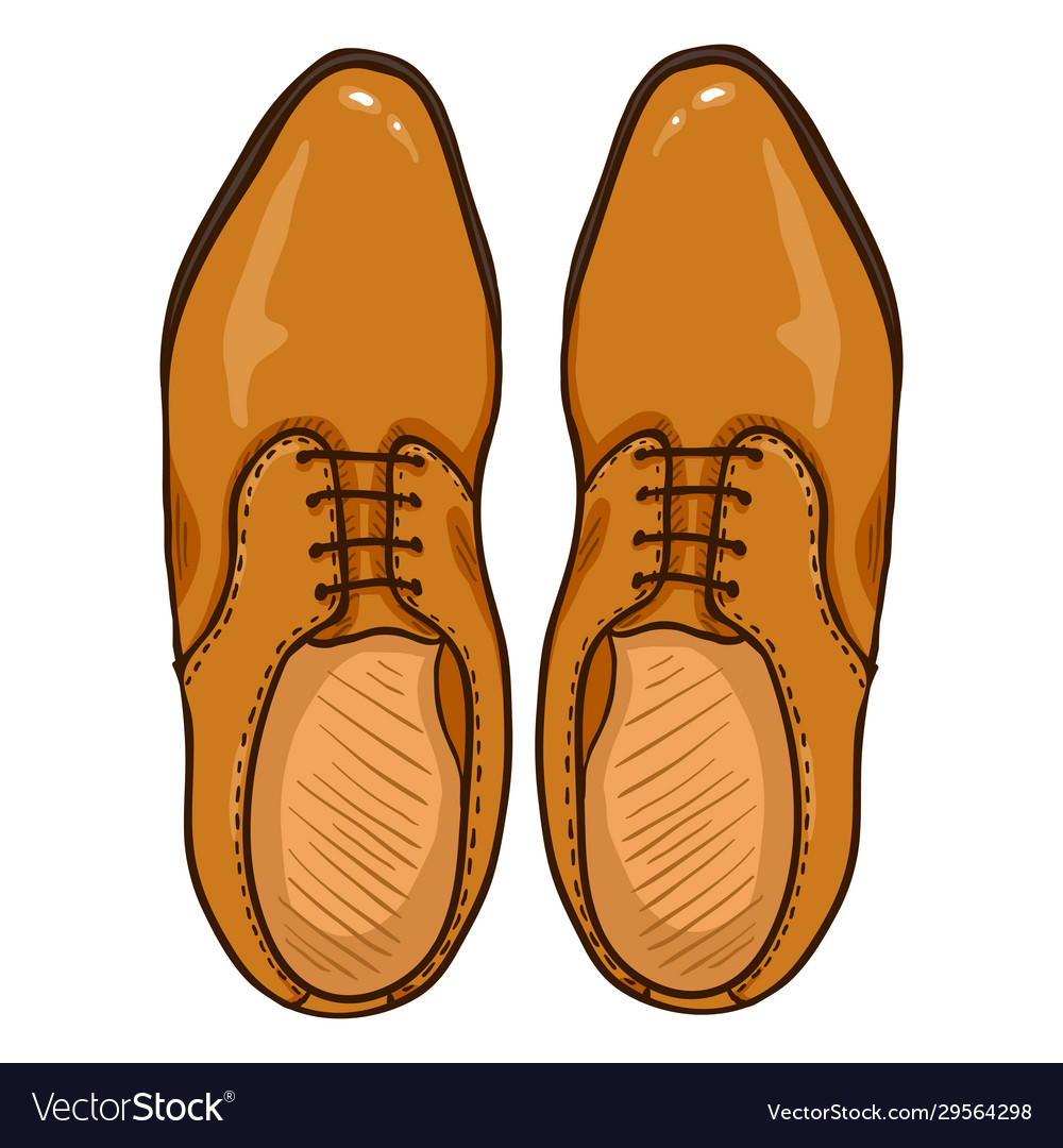 Cartoon - pair leather men shoes Royalty Free Vector Image