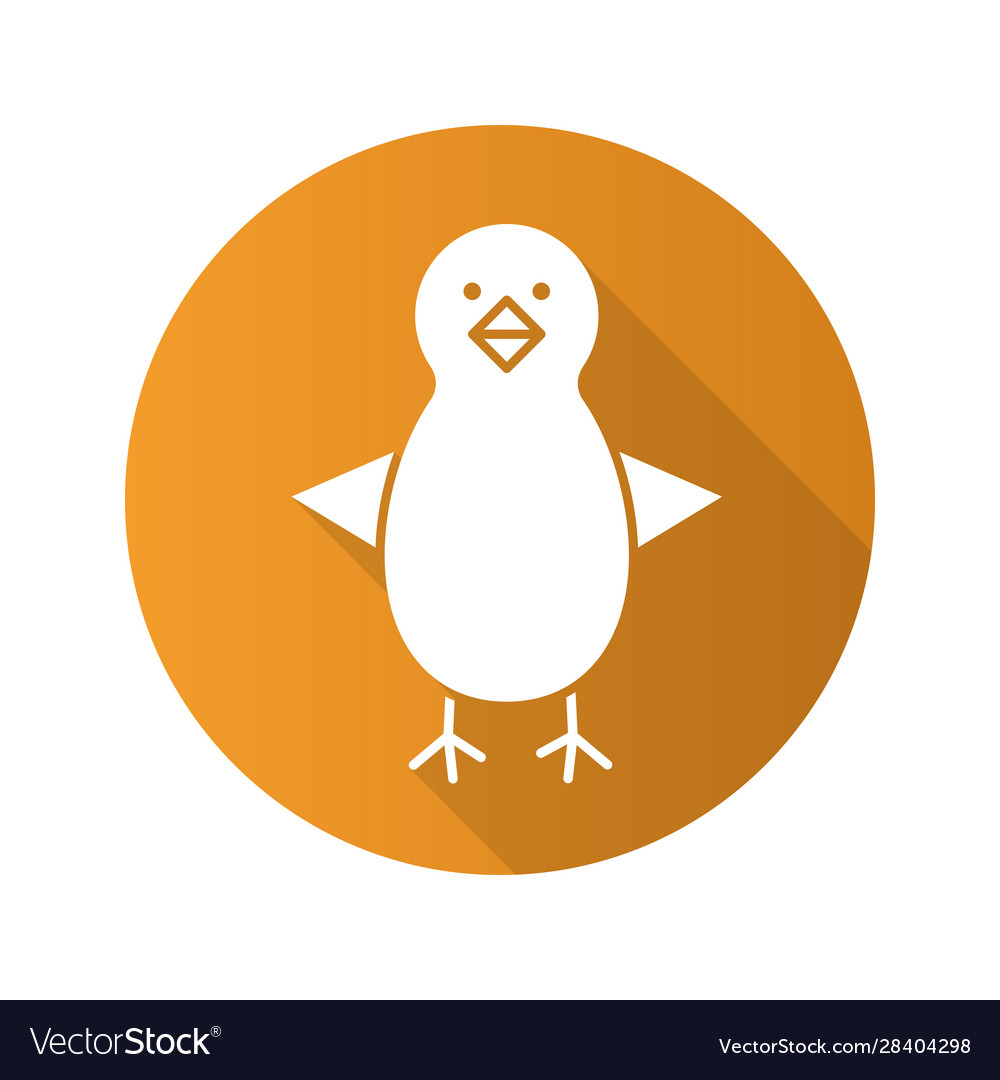 Chicken flat design long shadow icon