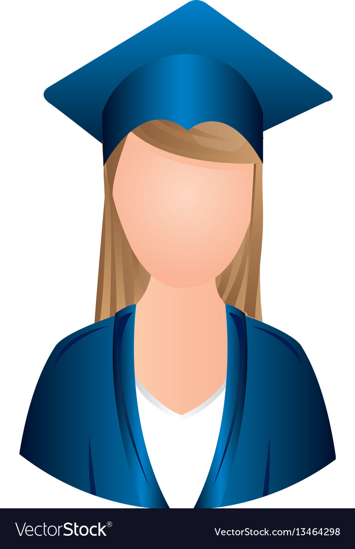 Color woman graduation icon