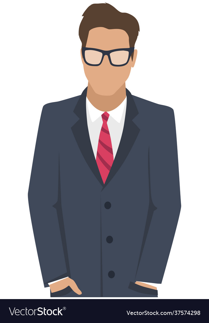 Confident businessman in glasses and office outfit