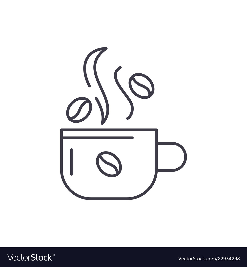 Cup of coffee line icon concept