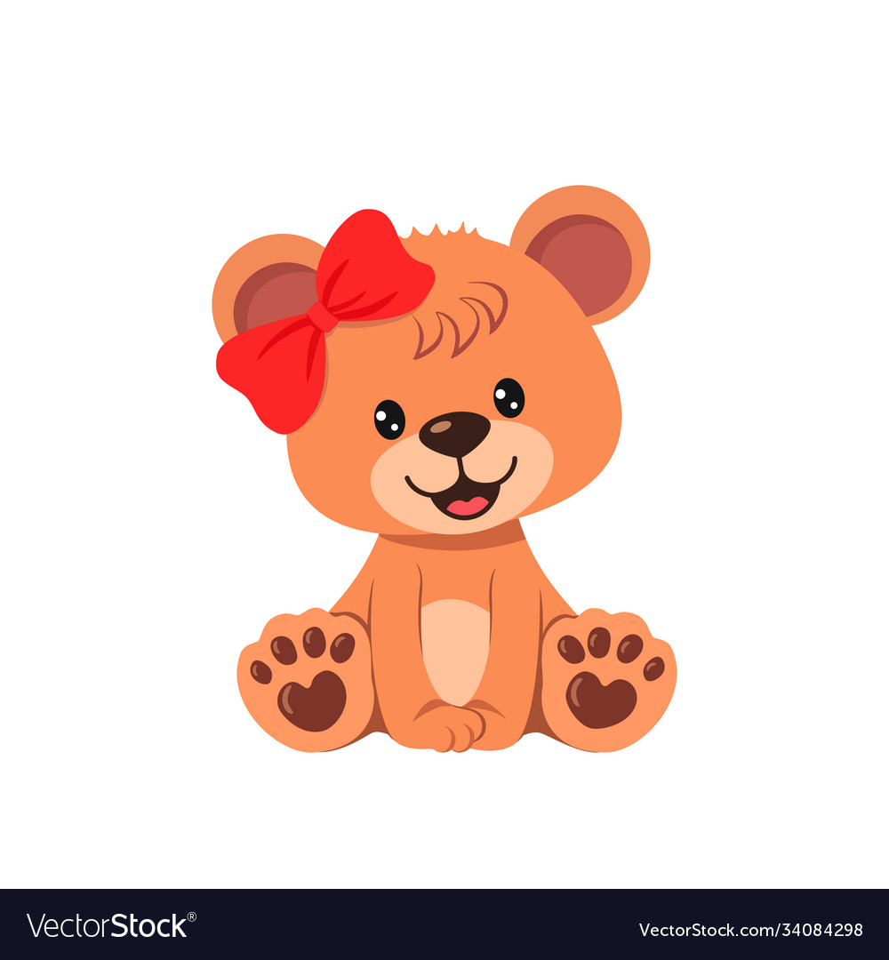 Cute teddy bear girl isolated on white background Vector Image