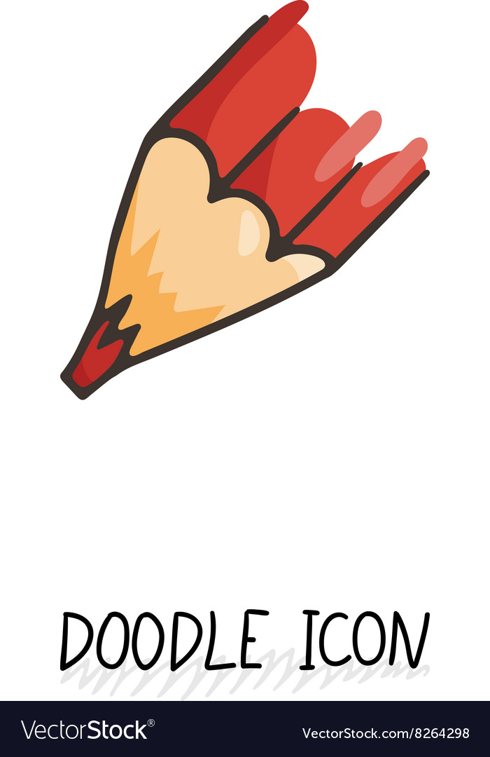 Doodle Pencil Icon Stub Royalty Free Vector Image Doodle Pencil Icon Stub Royalty Free Vector Image