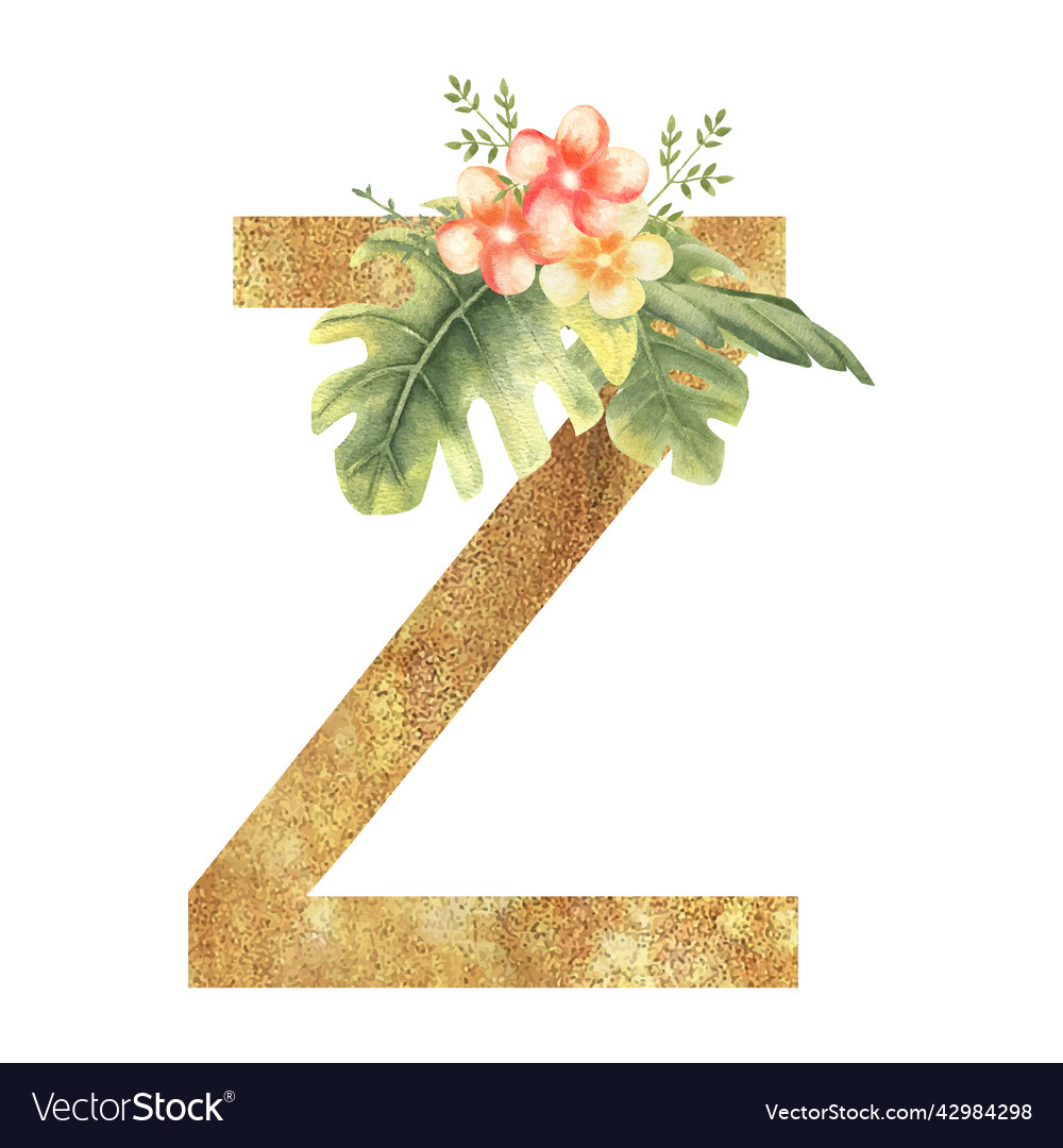 Golden letter z of the english alphabet Royalty Free Vector