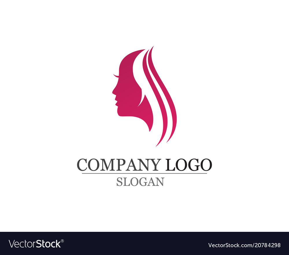 Hair woman and face logo symbols Royalty Free Vector Image