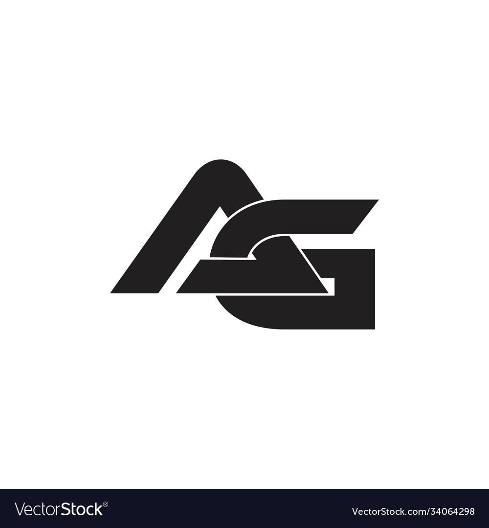 Letter ag linked overlap design logo Royalty Free Vector