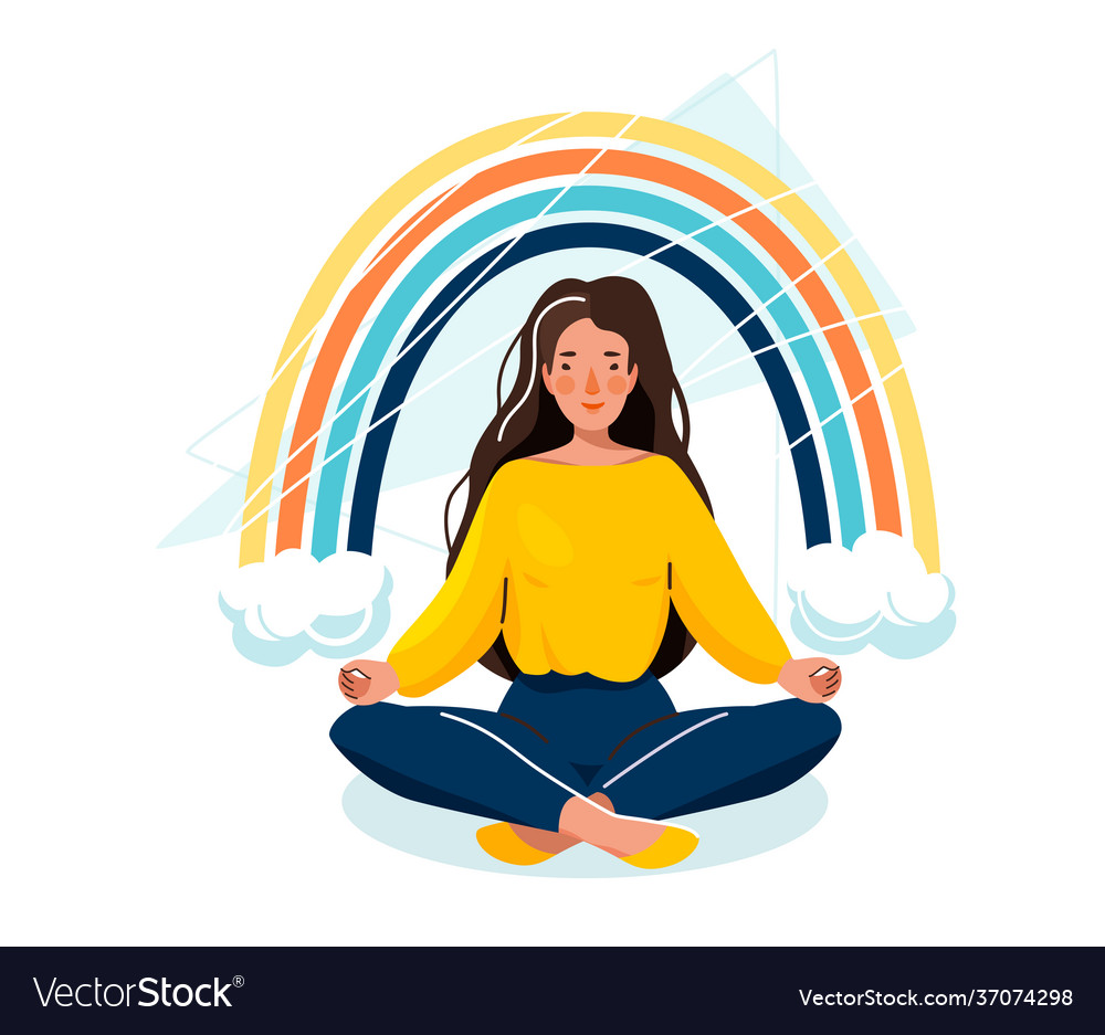 Mental health beautiful happy Royalty Free Vector Image