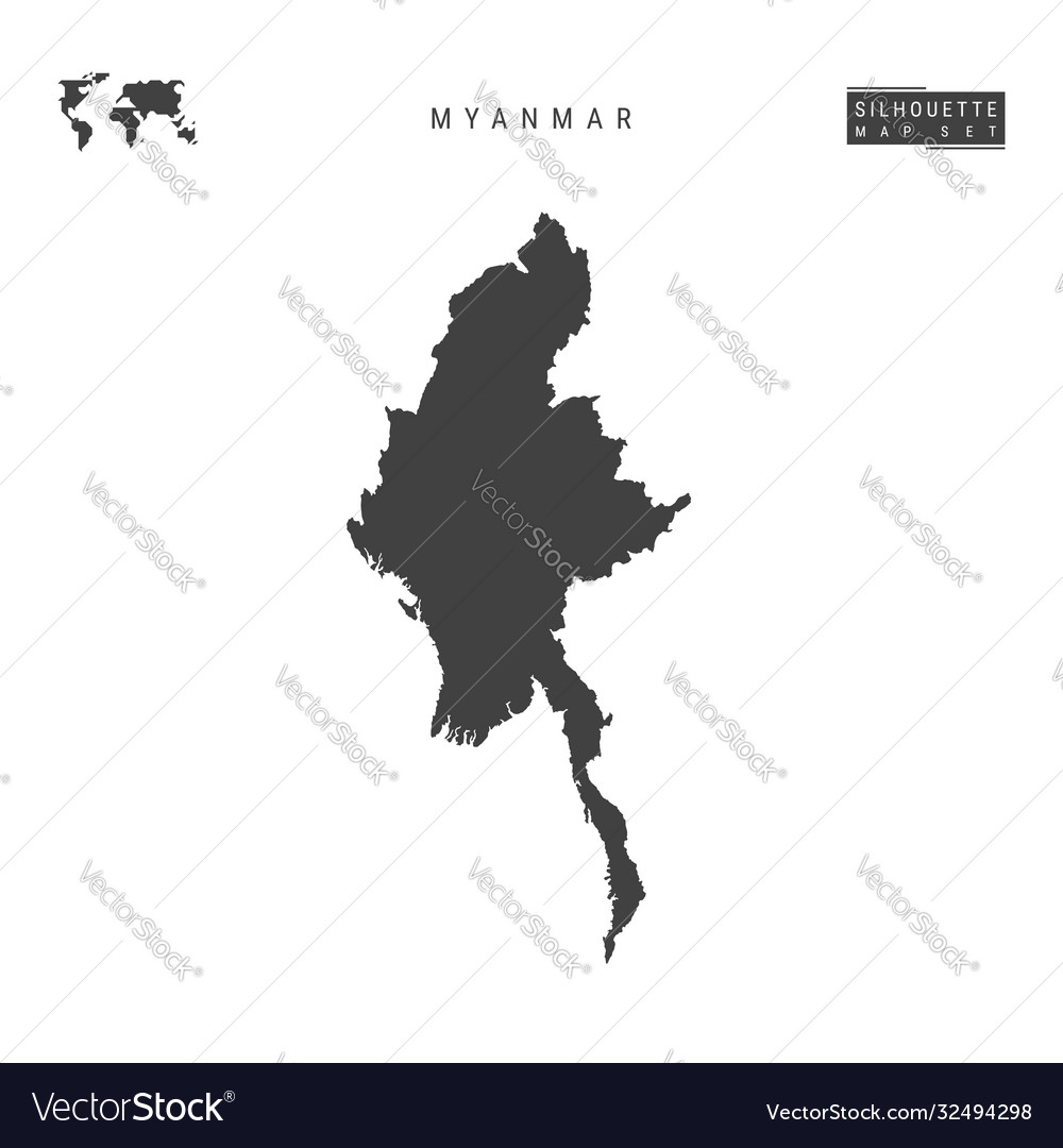 Myanmar map isolated on white background Vector Image