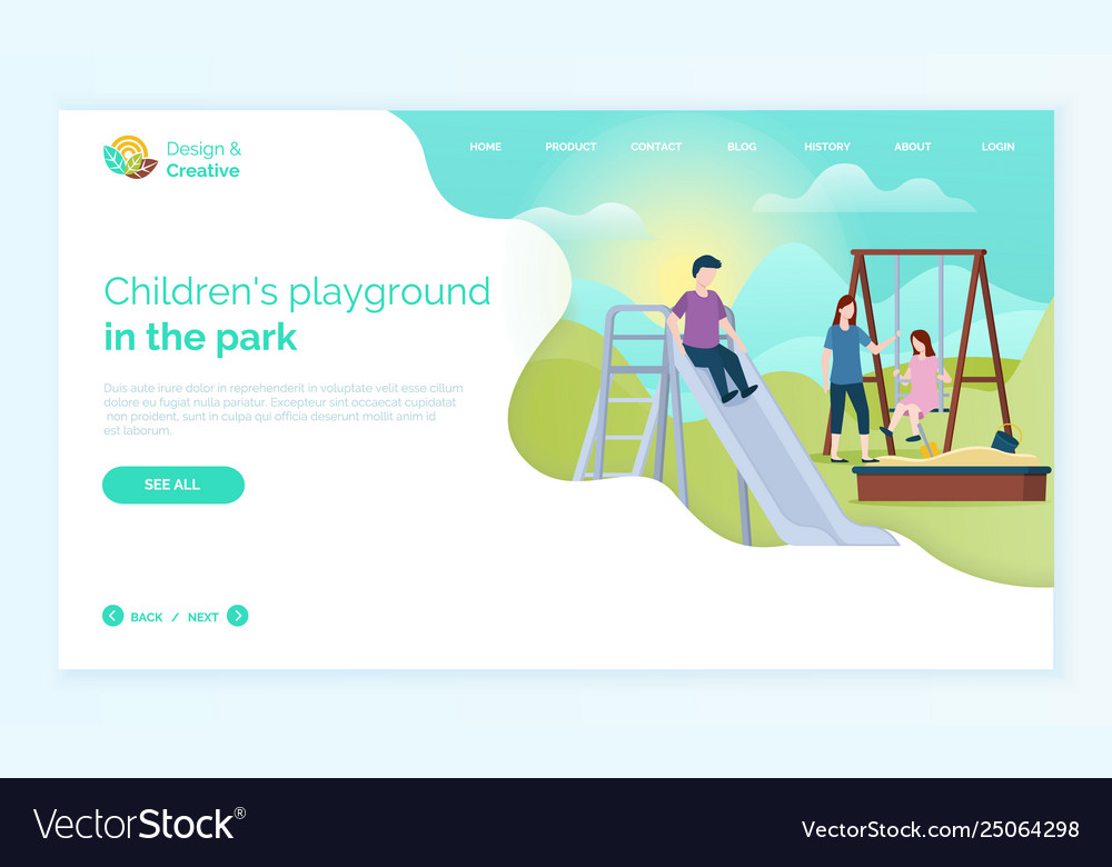 People on playground website with children